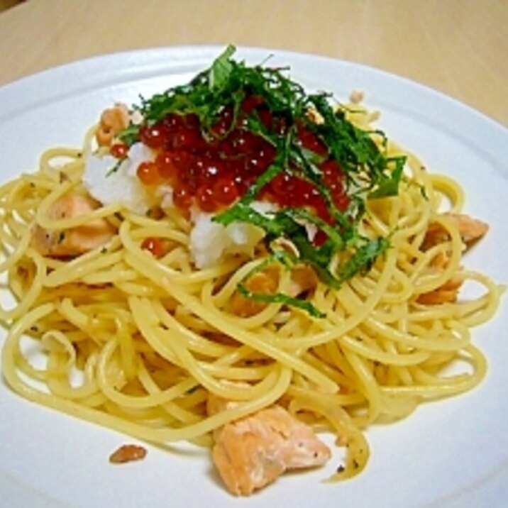 あっさり！鮭といくらのおろし和風パスタ